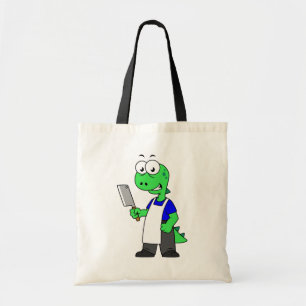Bolso De Tela Ilustracion De Un Carnicero Tirrannosauro.