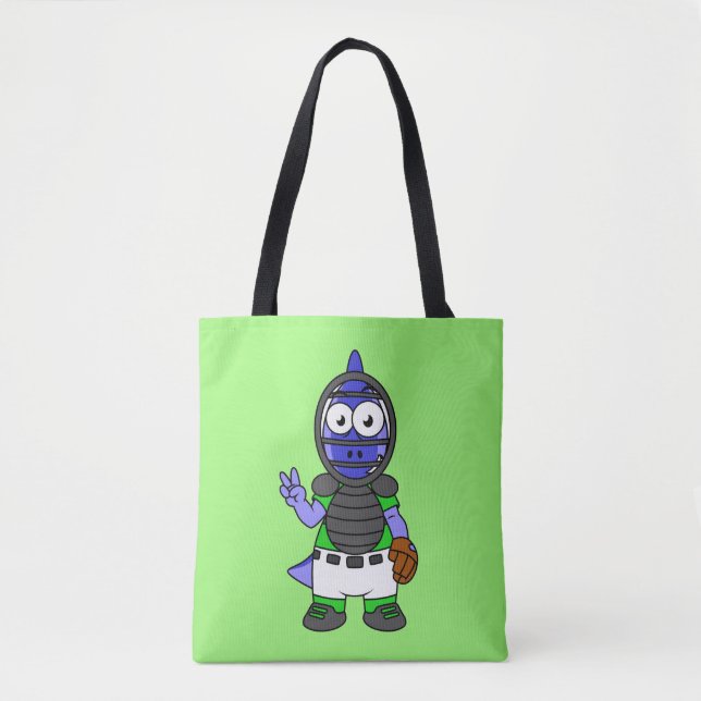 Bolso De Tela Ilustracion De Un Catcher De Béisbol Parasauroloph (Anverso)