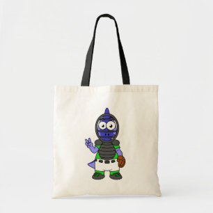 Bolso De Tela Ilustracion De Un Catcher De Béisbol Parasauroloph