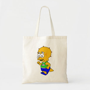 Bolso De Tela Ilustracion De Un Corredor De Triceratops.