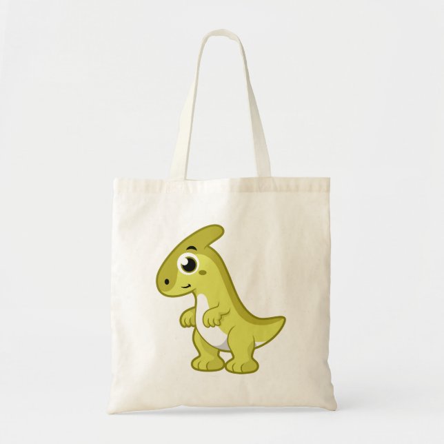 Bolso De Tela Ilustracion De Un Dinosaurio Parasaurolophus. (Frente)