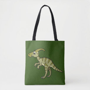 Bolso De Tela Ilustracion De Un Dinosaurio Parasaurolophus. 3