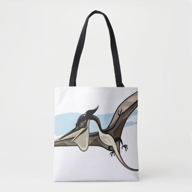 Bolso De Tela Ilustracion De Un Dinosaurio Pteranodon. (Anverso)