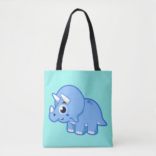 Bolso De Tela Ilustracion De Un Dinosaurio Triceratops.