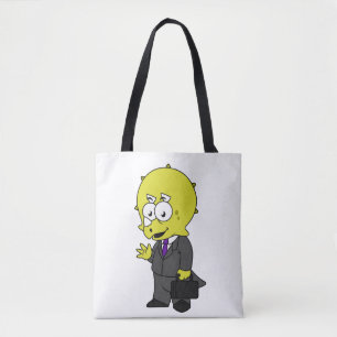 Bolso De Tela Ilustracion De Un Empresario De Triceratops.