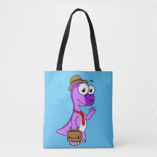 Bolso De Tela Ilustracion De Un Empresario Pachycephalosaurio.