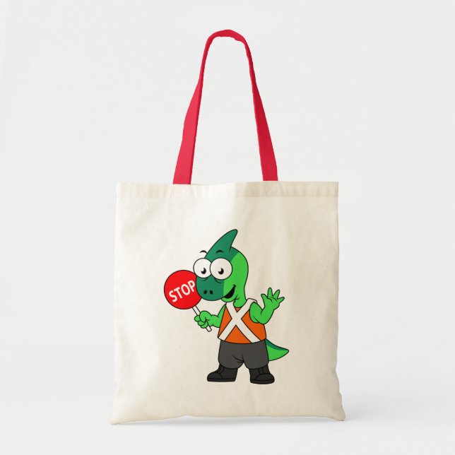 Bolso De Tela Ilustracion De Un Encargado Del Tráfico De Parasau (Frente)