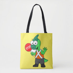 Bolso De Tela Ilustracion De Un Encargado Del Tráfico De Parasau