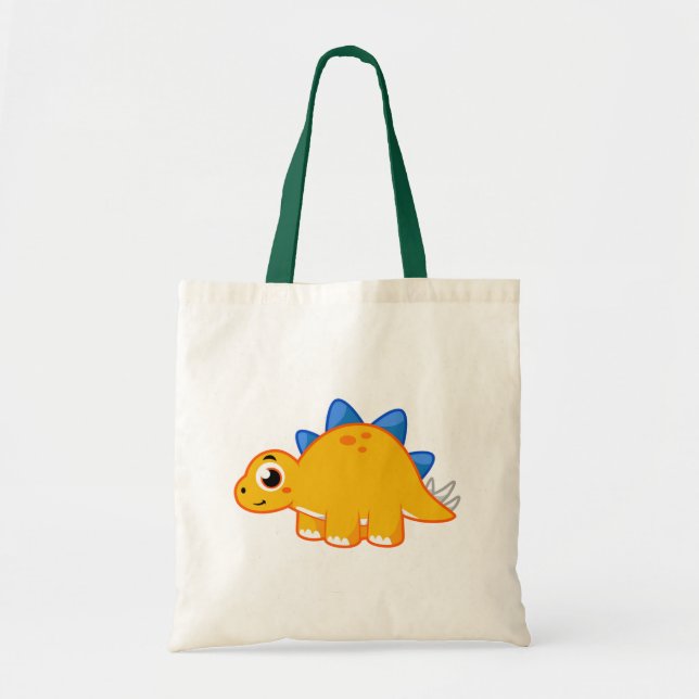 Bolso De Tela Ilustracion De Un Estegosaurio. (Frente)