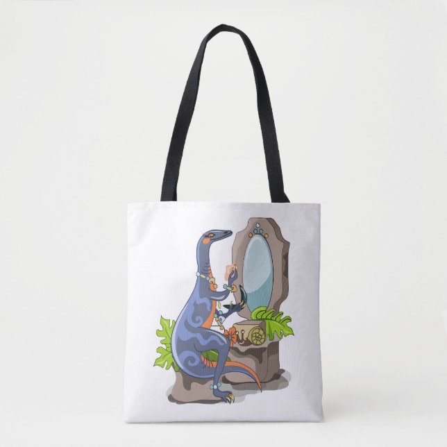 Bolso De Tela Ilustracion De Un Iguanodon Que Se Pone En El Maqu (Anverso)