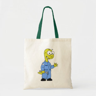 Bolso De Tela Ilustracion De Un Mecánico De Brontosauro.