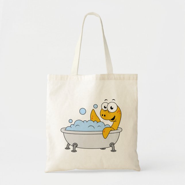 Bolso De Tela Ilustracion De Un Monstruo De Baño De Ness. (Frente)