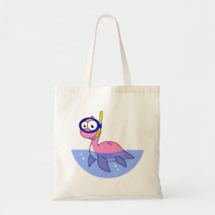 Bolso De Tela Ilustracion De Un Monstruo De Buceo De Loch Ness.