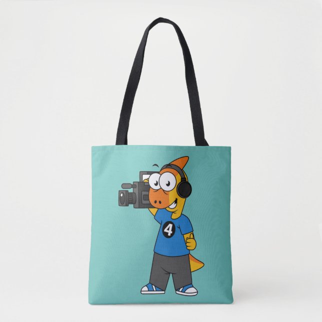 Bolso De Tela Ilustracion De Un Operador De Cámara Parasauroloph (Anverso)