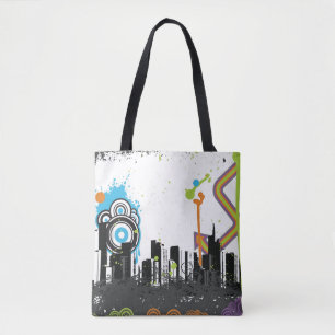 Bolso De Tela Ilustracion de un paisaje urbano sucio