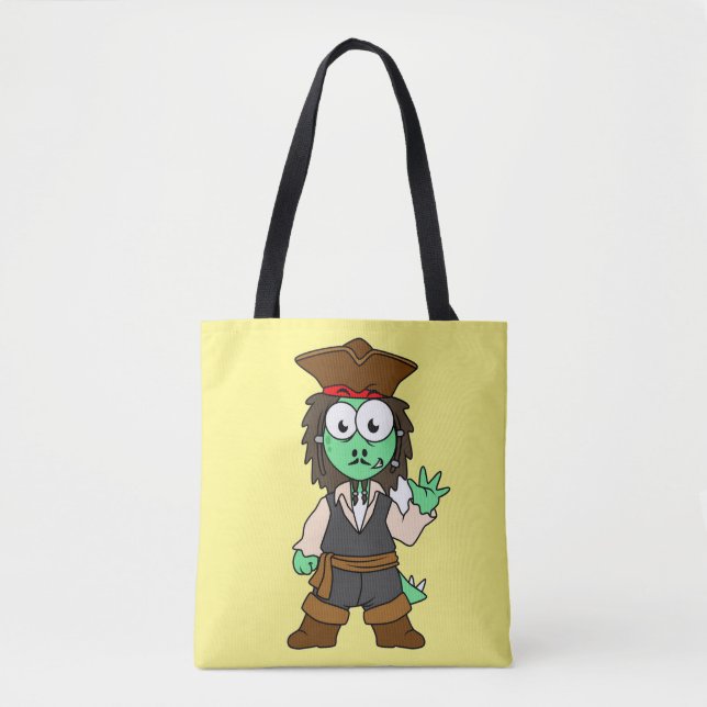Bolso De Tela Ilustracion De Un Pirata Stegosaurus, Jack Sparrow (Anverso)