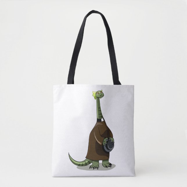 Bolso De Tela Ilustracion De Un Plateosaurio Vestido Como Sacerd (Anverso)