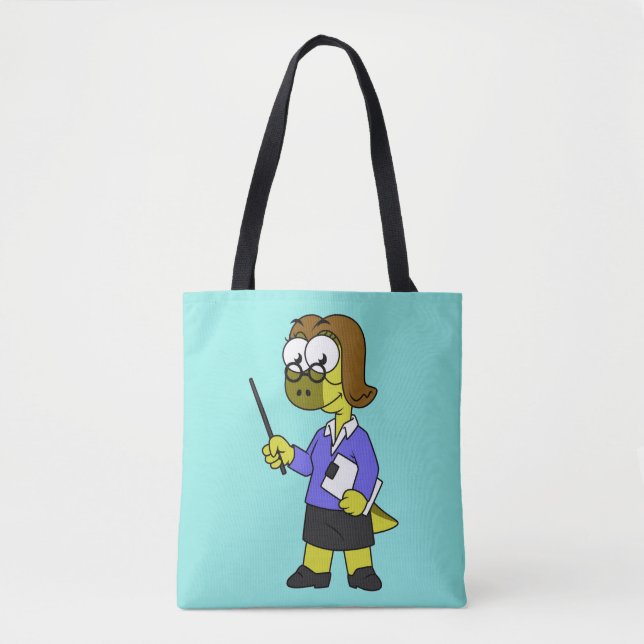 Bolso De Tela Ilustracion De Un Profesor De Paquicefalosaurio. (Anverso)