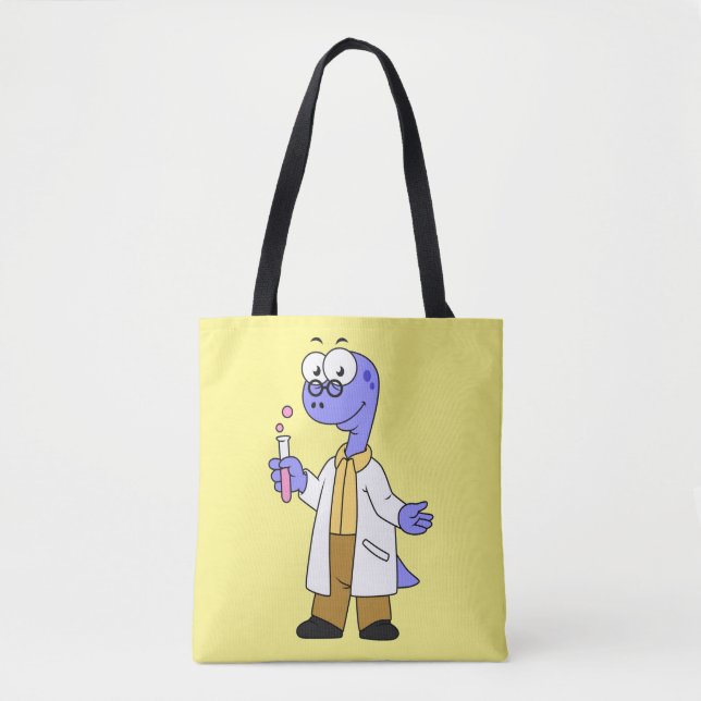 Bolso De Tela Ilustracion De Un Químico Brontosauro. (Anverso)