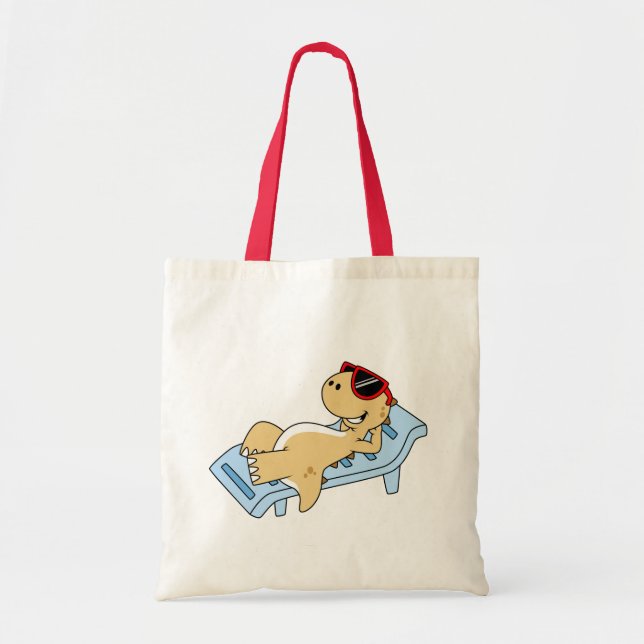 Bolso De Tela Ilustracion De Un Rex Tirrannosaurus. (Frente)