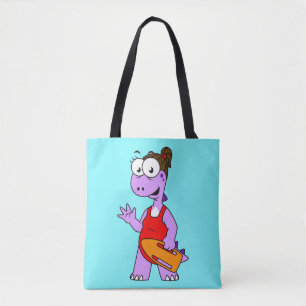 Bolso De Tela Ilustracion De Un Salvavidas Tirrannosauro Rex.