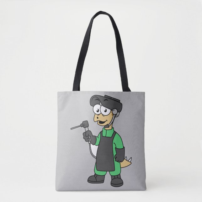 Bolso De Tela Ilustracion De Un Soldado Estegosaurio. (Anverso)