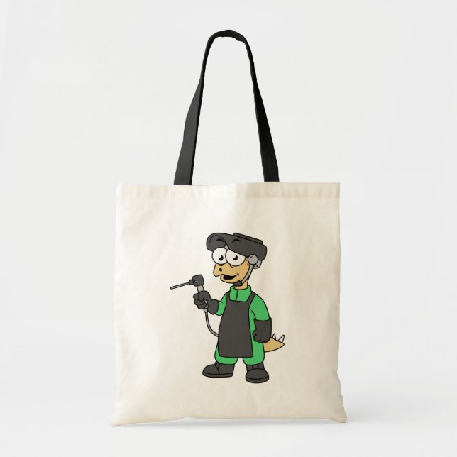 Bolso De Tela Ilustracion De Un Soldado Estegosaurio. (Frente)