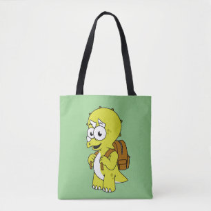 Bolso De Tela Ilustracion De Un Triceratops Con Mochila.