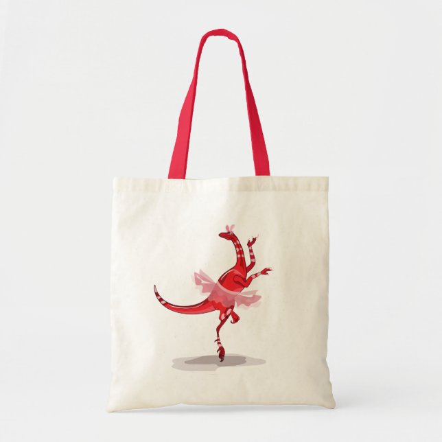 Bolso De Tela Ilustracion De Una Ballerina Bailando Raptor. (Frente)