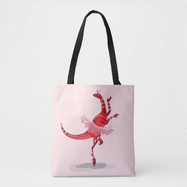 Bolso De Tela Ilustracion De Una Ballerina Bailando Raptor. (Anverso)