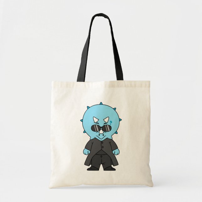 Bolso De Tela Ilustracion De Una Matriz Triceratops. (Frente)