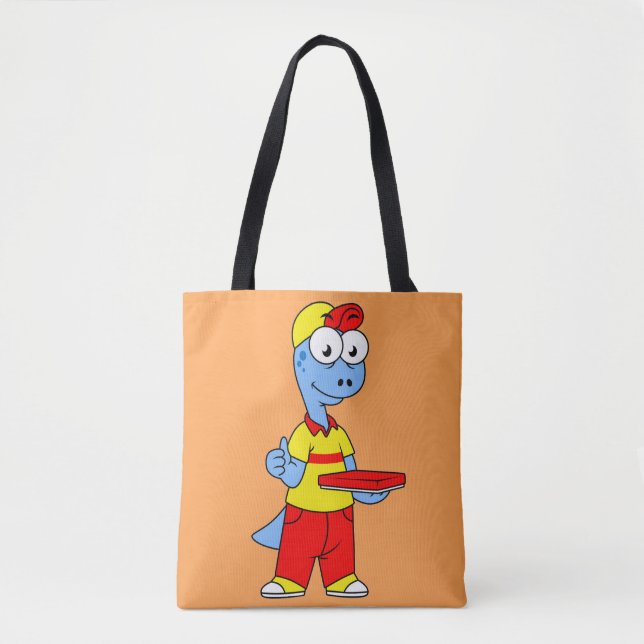 Bolso De Tela Ilustracion De Una Persona Que Entrega El Brontosa (Anverso)