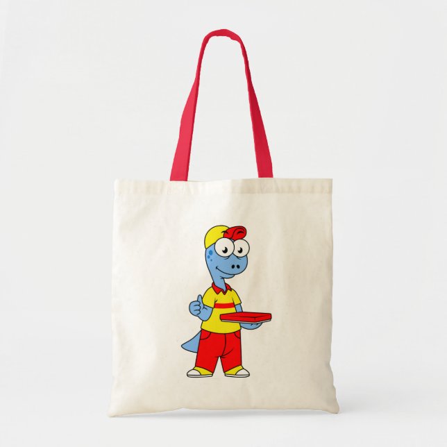 Bolso De Tela Ilustracion De Una Persona Que Entrega El Brontosa (Frente)