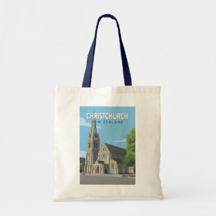 Bolso De Tela Ilustración de viaje de arte de Christchurch Nueva