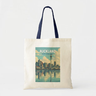 Bolso De Tela Ilustración de viaje de arte retro de Auckland Nue