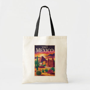 Bolso De Tela Ilustración de viaje de arte vintage cultura de Mé