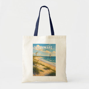 Bolso De Tela Ilustración de viaje de arte vintage de Delaware