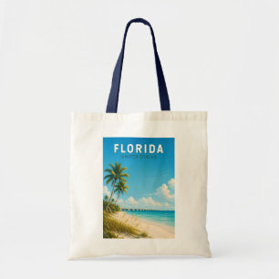 Bolso De Tela Ilustración de viaje de arte vintage de Florida