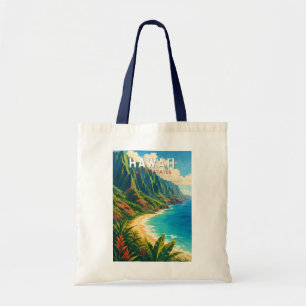 Bolso De Tela Ilustración de viaje de arte vintage de Hawái