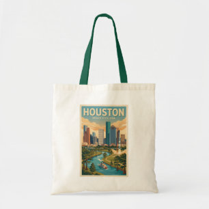 Bolso De Tela Ilustración de viaje de arte vintage de Houston Te