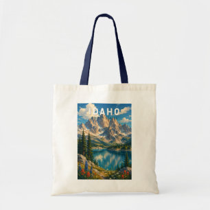 Bolso De Tela Ilustración de viaje de arte vintage de Idaho