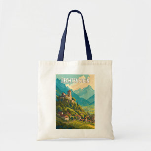 Bolso De Tela Ilustración de viaje de arte vintage de Liechtenst