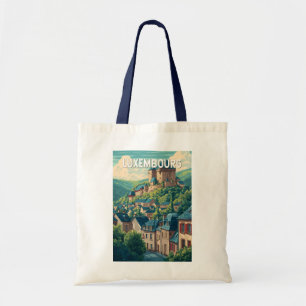 Bolso De Tela Ilustración de viaje de arte vintage de Luxemburgo