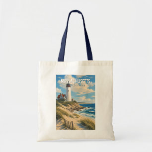 Bolso De Tela Ilustración de viaje de arte vintage de Massachuse