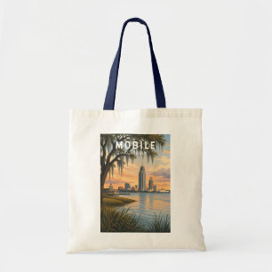 Bolso De Tela Ilustración de viaje de arte vintage de Mobile Ala