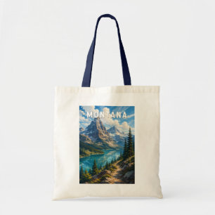 Bolso De Tela Ilustración de viaje de arte vintage de Montana