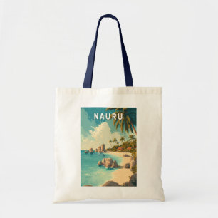Bolso De Tela Ilustración de viaje de arte vintage de Nauru