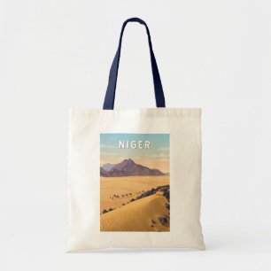Bolso De Tela Ilustración de viaje de arte vintage de Níger