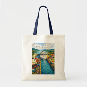 Bolso De Tela Ilustración de viaje de arte vintage de Panamá