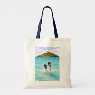 Bolso De Tela Ilustración de viaje de arte vintage de Samoa